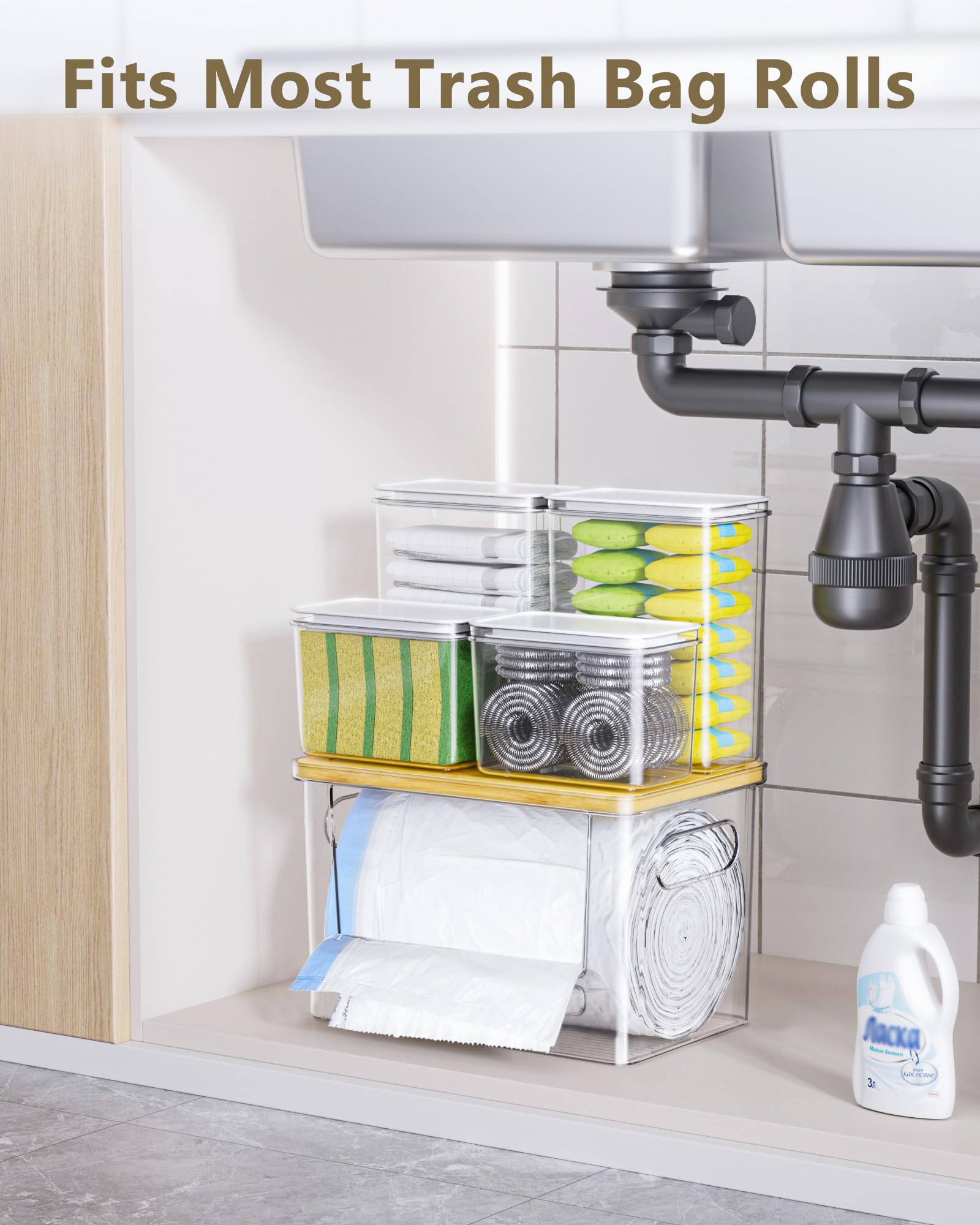 iCASA Almacenamiento eficiente de detergente en cápsulas y accesorios de lavandería
