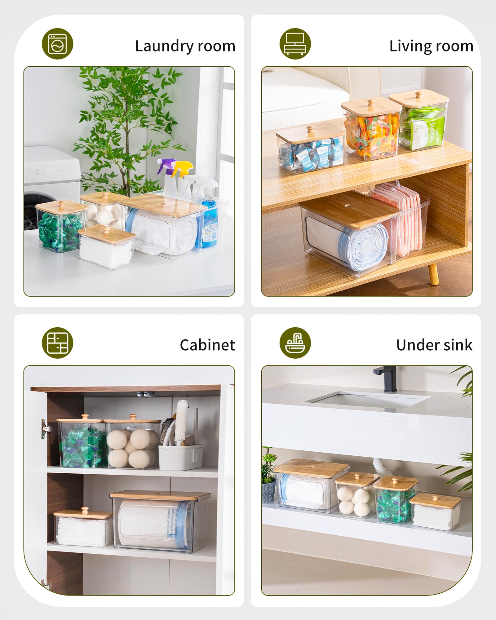 iCASA conjunto organizador multiusos, ideal para despensa y lavandería