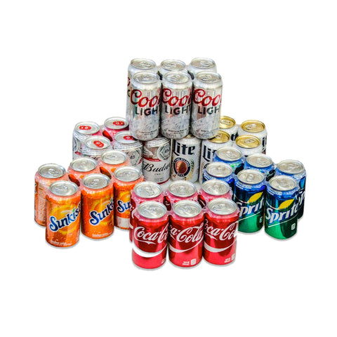 ICE N COLD: anillos pre-cortados para latas de 12oz, duraderos y fáciles de separar.
