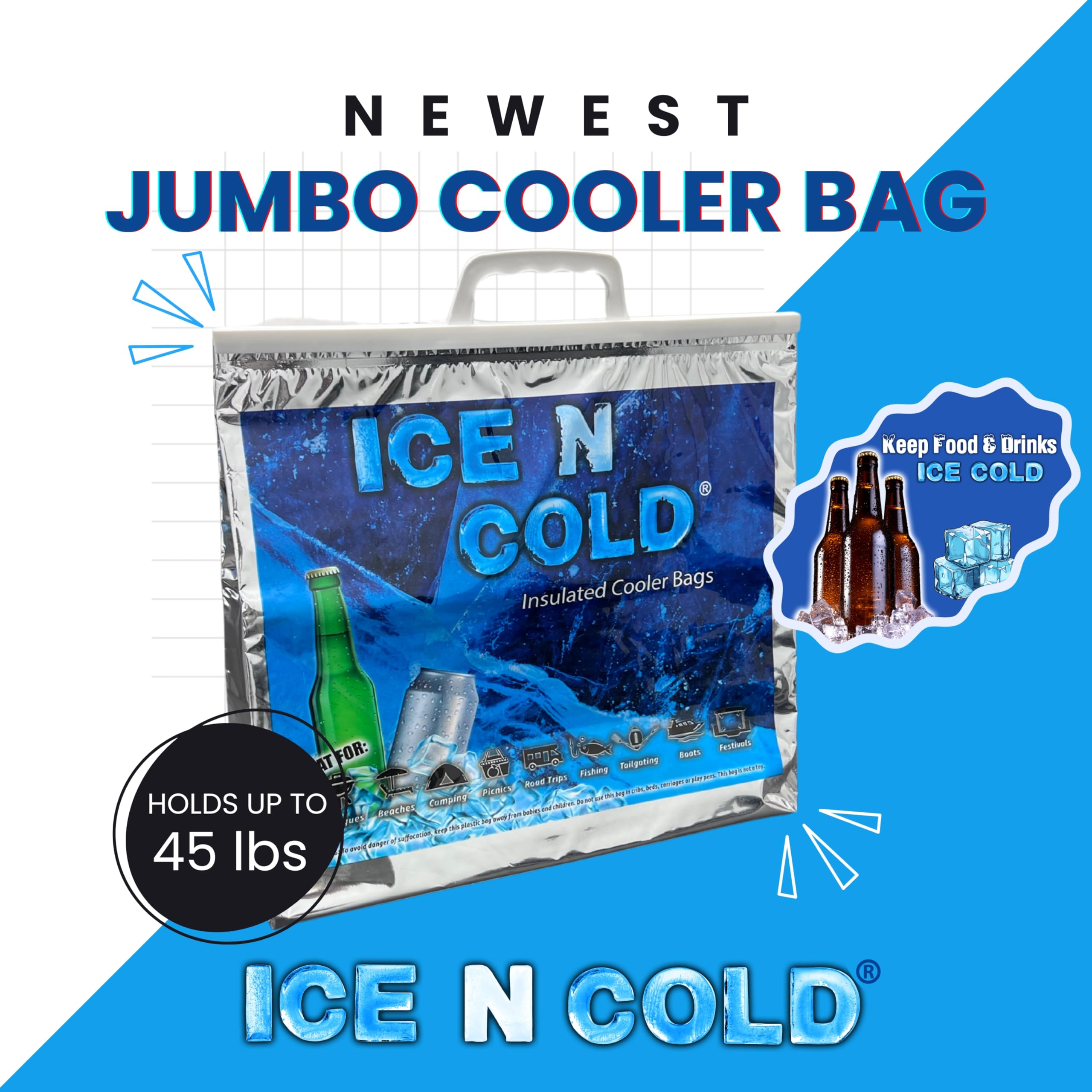 Ice N Cold bolsa de aluminio resistente para conservar temperaturas