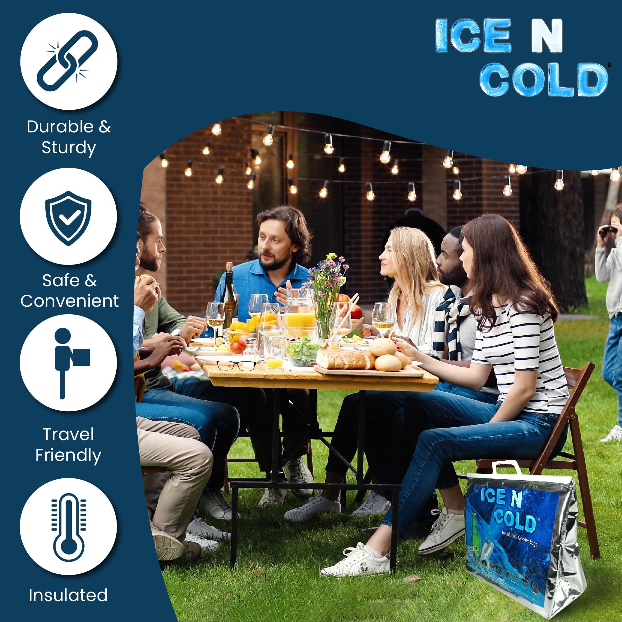 Ice N Cold bolsa con gran capacidad de 35 lb para carga completa