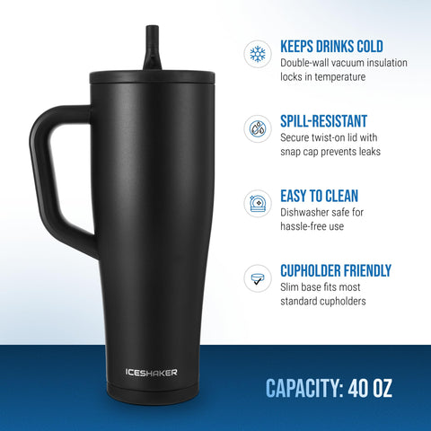 Ice Shaker tapa con pajilla integrada para beber sin derrames