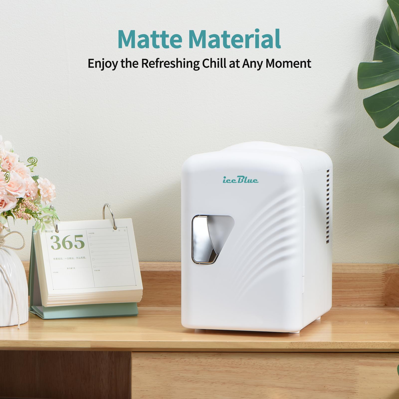 Iceblue minifrigo en dormitorio: optimiza el espacio para cosméticos.