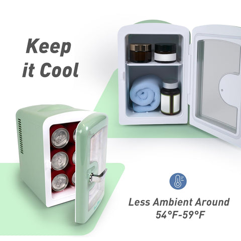 Iceblue mininevera 4l, ventana iluminada facilita encontrar cosméticos.