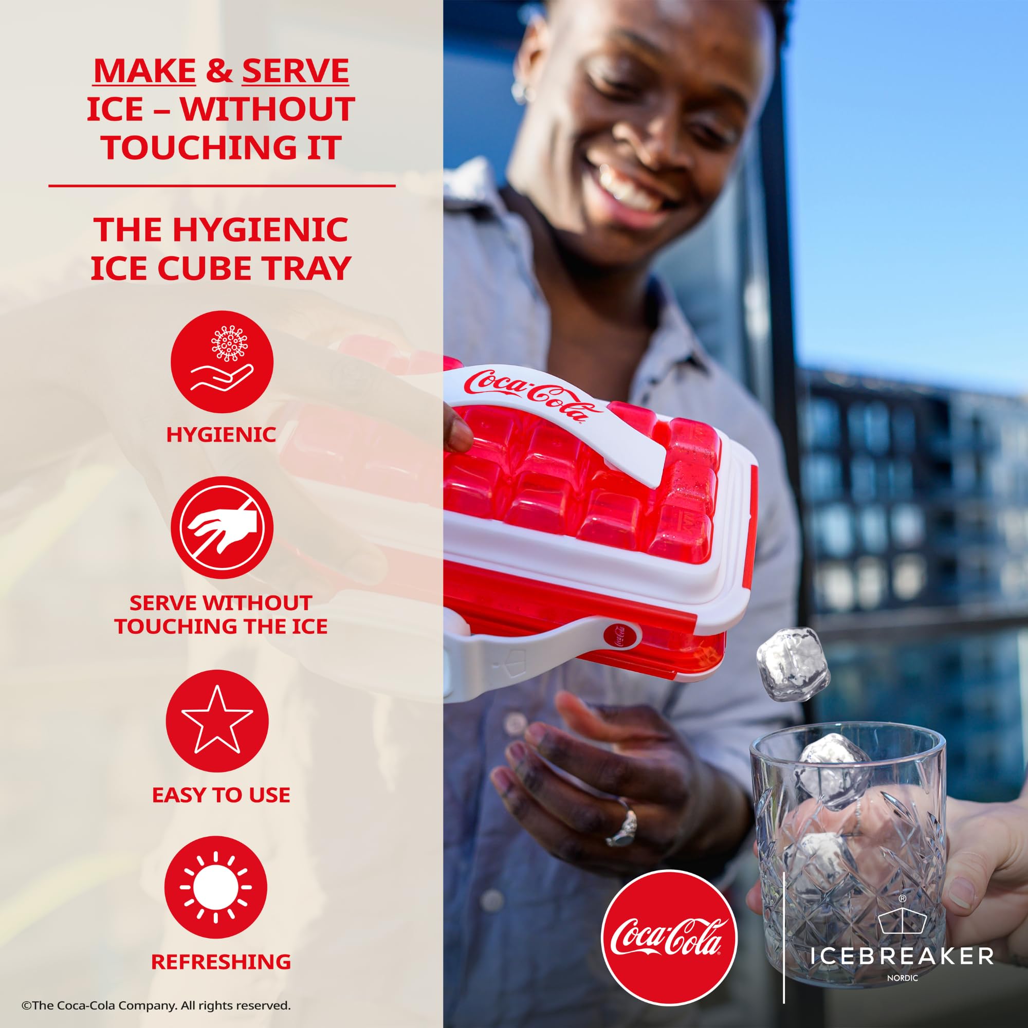Icebreaker Nordic POP, diseño Coca‑Cola, añade un toque refrescante a tus bebidas.