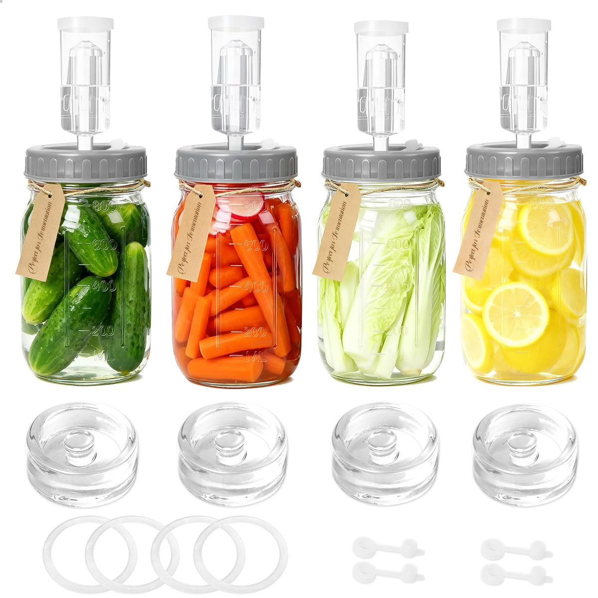 IceFun jarras de fermentación 32 onzas para preparar chucrut y kimchi en casa.