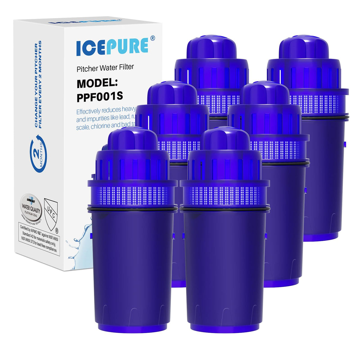 ICEPURE jarra filtro exterior: diseño compacto para agua fresca y filtrada en casa.