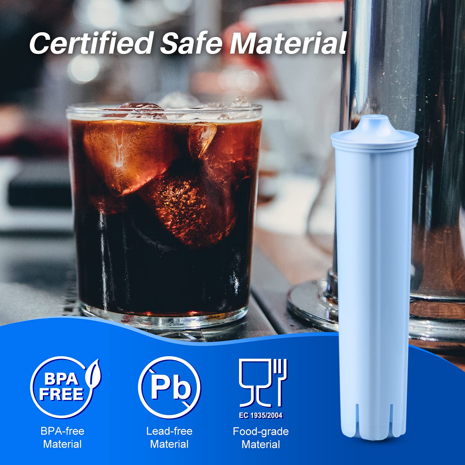 ICEPURE Jura Clearyl Blue: material libre de plomo para agua más limpia.