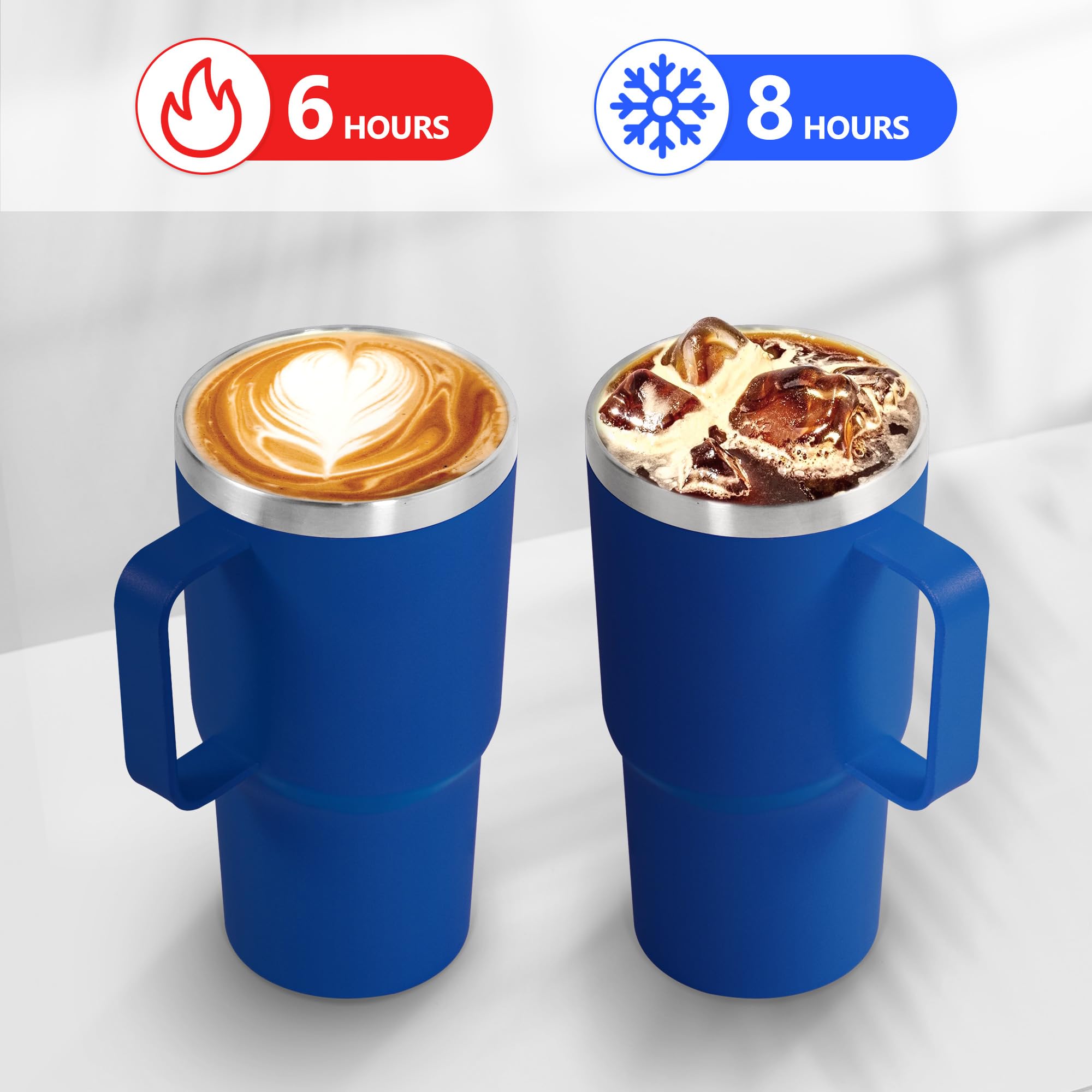 Icesip vaso termico 20oz azul, ergonómico y fácil de transportar.