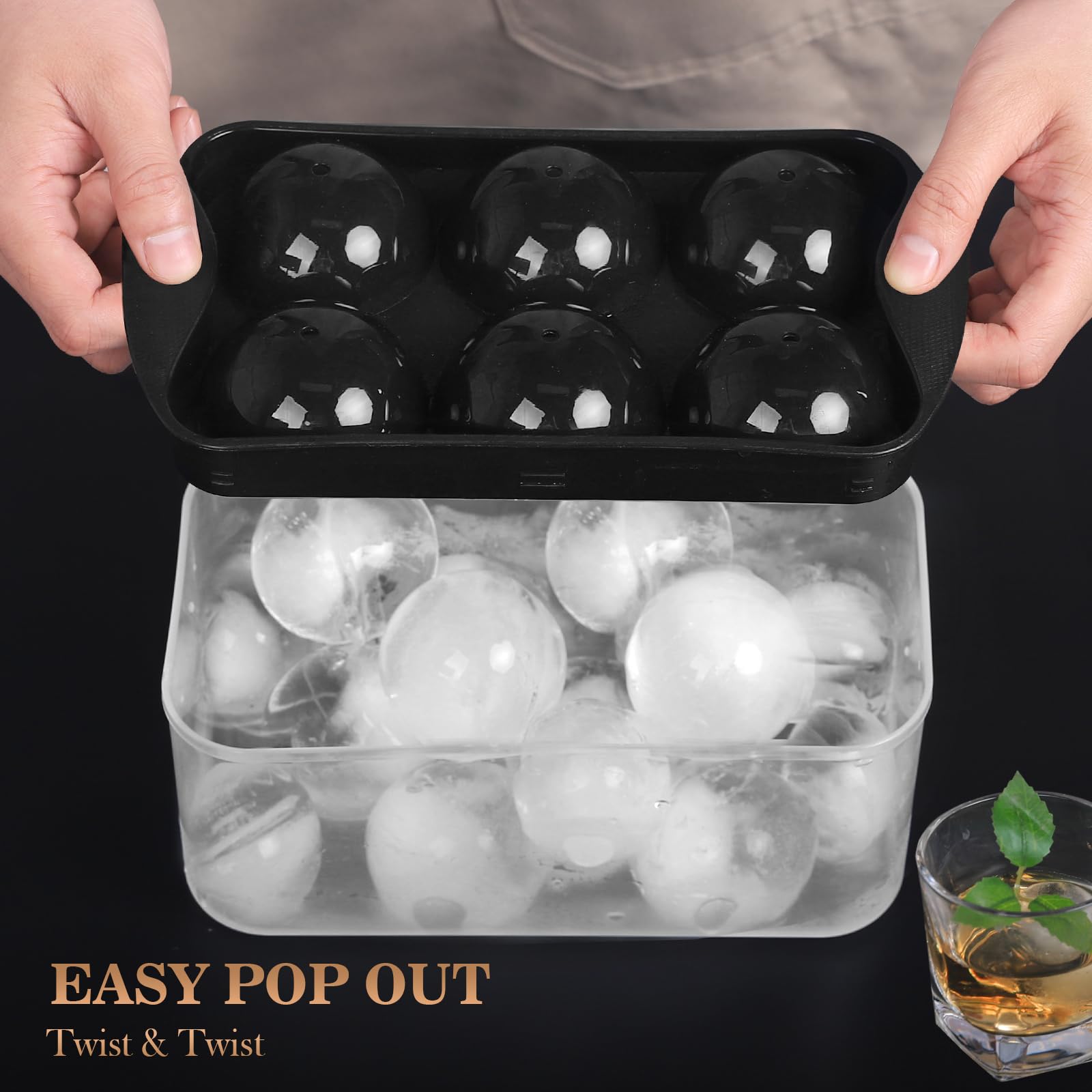 ICEXXP conjunto hielo esfera cristal, desmoldeo sencillo para bebidas frías