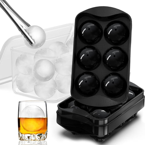 ICEXXP moldes de hielo whisky redondo, dos piezas, cubos consistentes