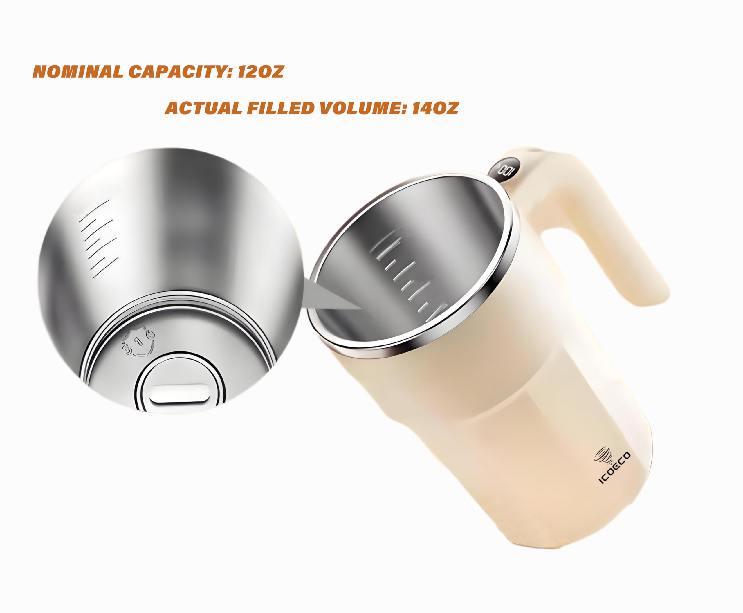  ICOECO Taza fácil de limpiar, enjuague rápido bajo agua corriente.