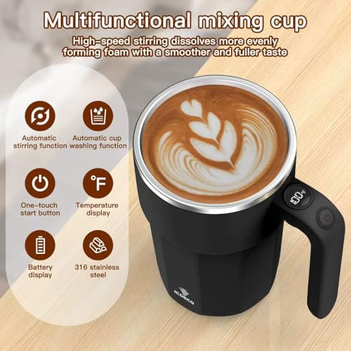  ICOECO Taza auto-mezcla, tapa a prueba de derrames para viaje.