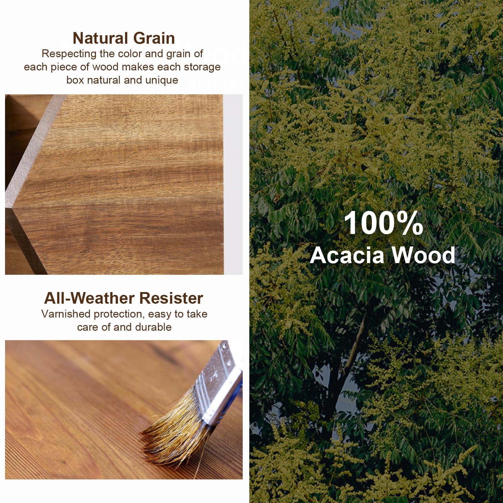 ICOHOT cesta apilable acacia, optimiza espacio en la despensa.