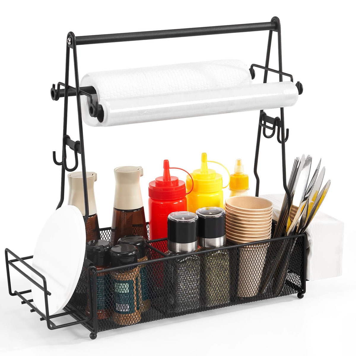 ICOHOT Grill Caddy porta papel doble: organiza toallas y reduce desorden