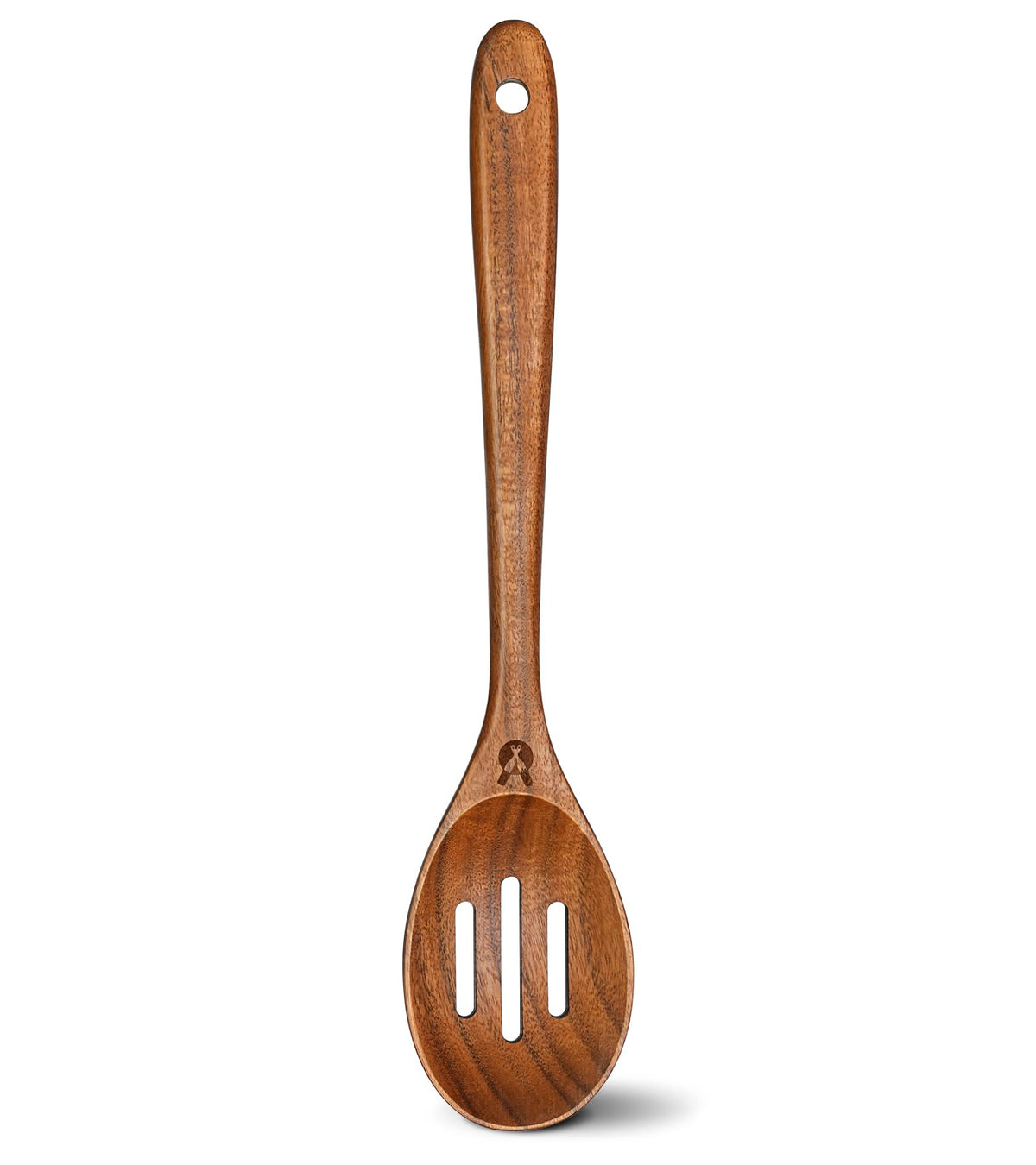 ICSTI Cucharón de madera con ranuras grande para escurrir líquidos con eficiencia.