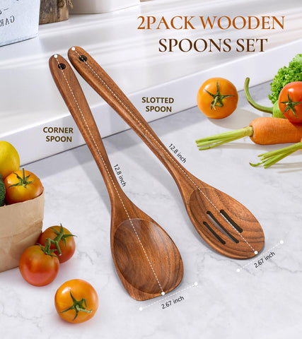 ICSTI mango cómodo para cuchara de teca, agarre cómodo.