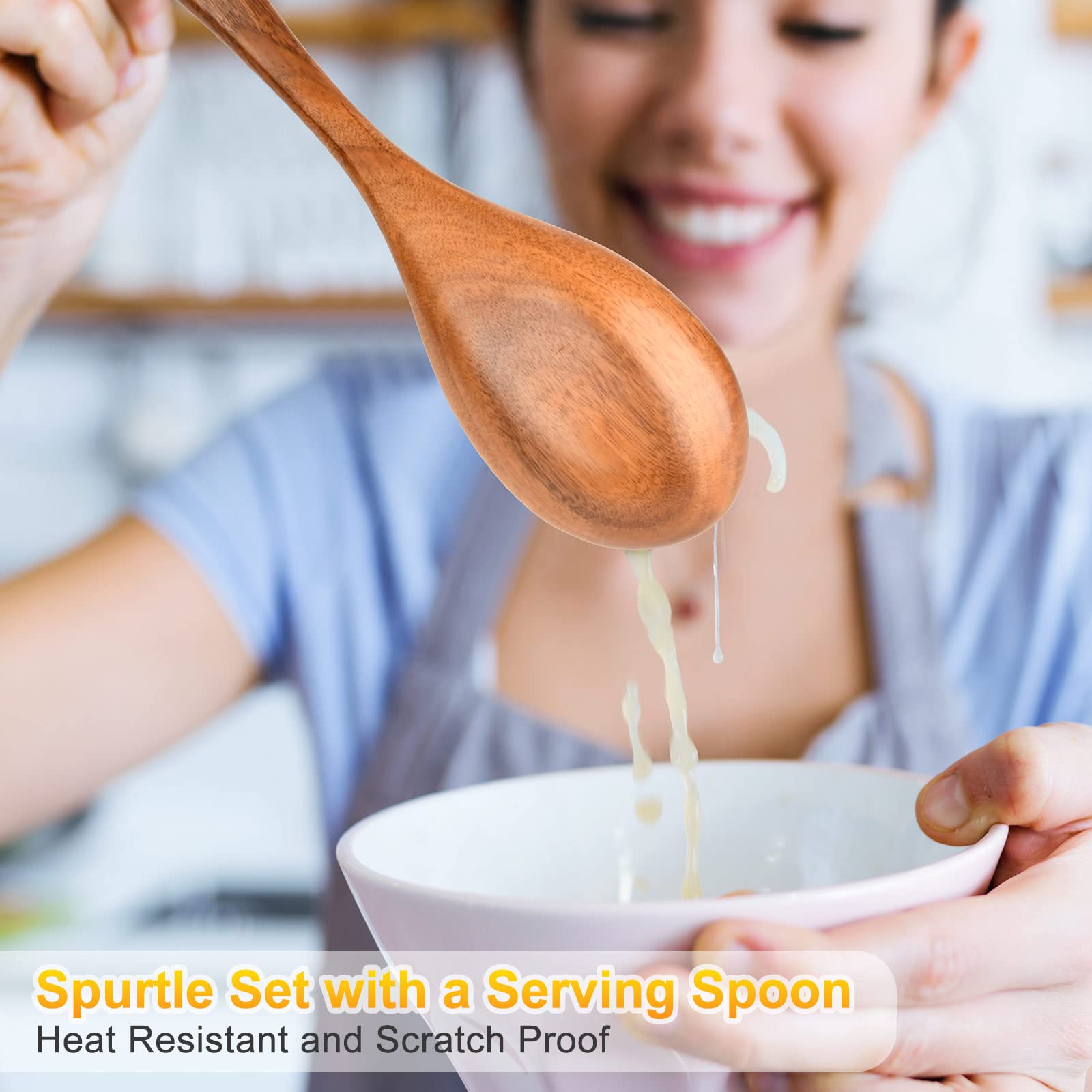 ICSTI spurtle con opción de almacenamiento en bolsa para cocina ordenada.