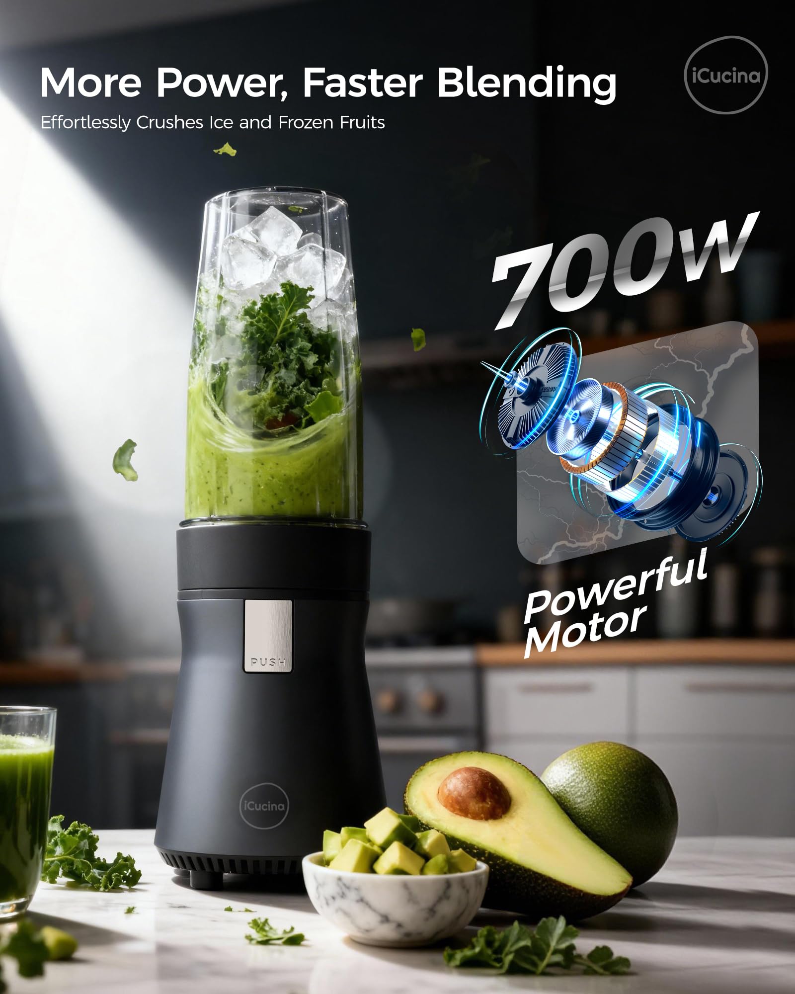 ICUCINA dos vasos portátiles de 750 ml para batidos para llevar.