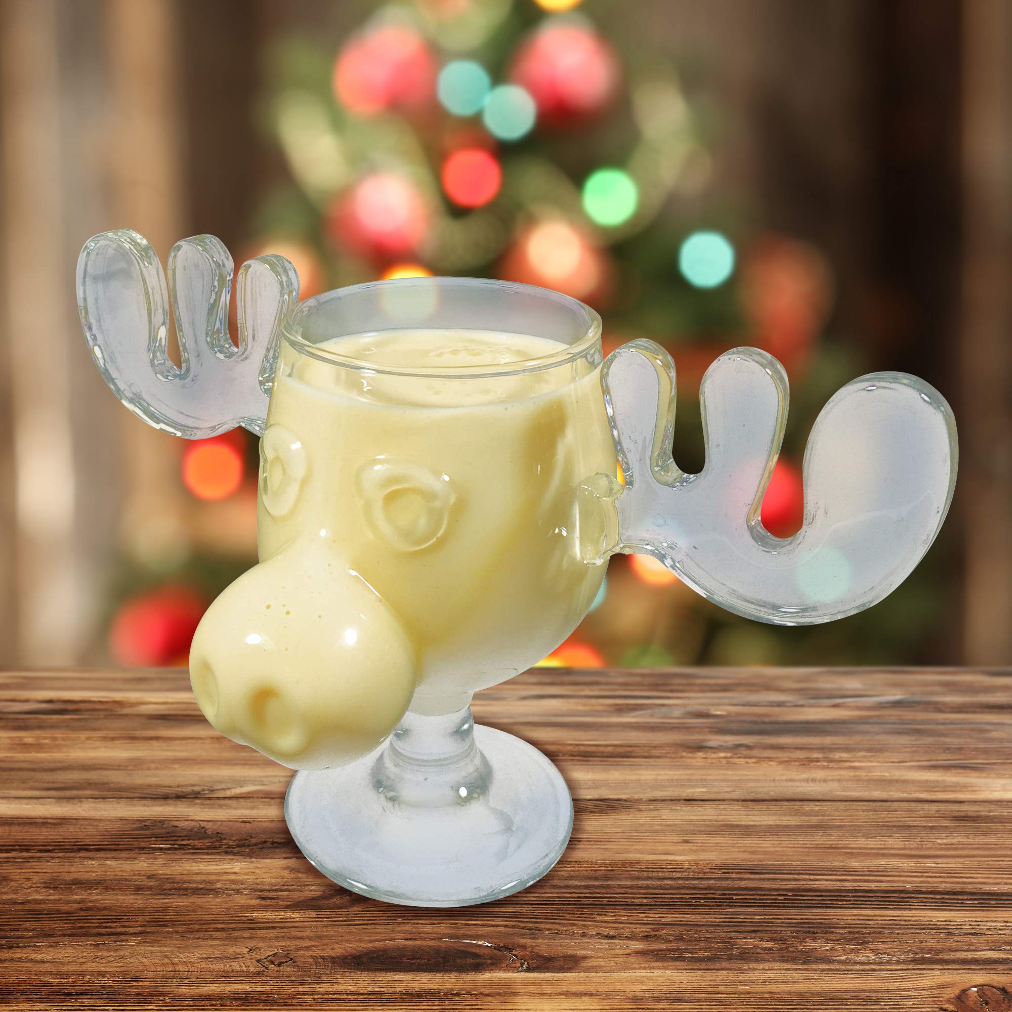 ICUP taza alce licenciada, vidrio claro y 8 oz para bebidas.