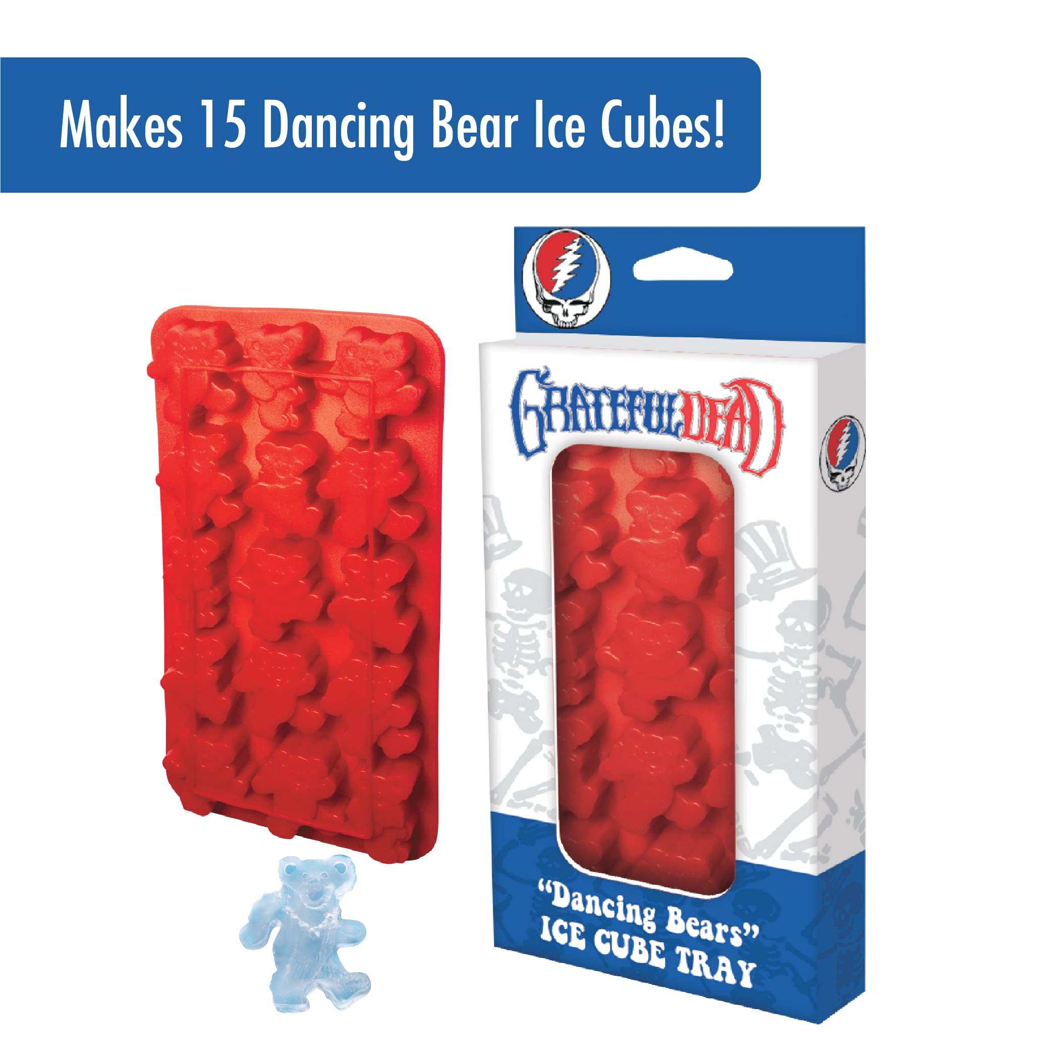 ICUP molde de hielo flexible Grateful Dead para cubos rápidos y desmoldado fácil.