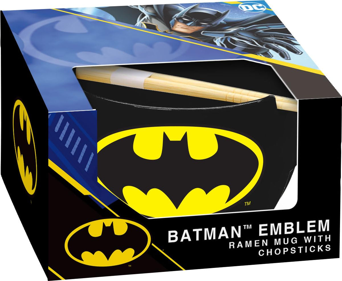 ICUP taza ramen con emblema Batman, ideal para disfrutar ramen en casa