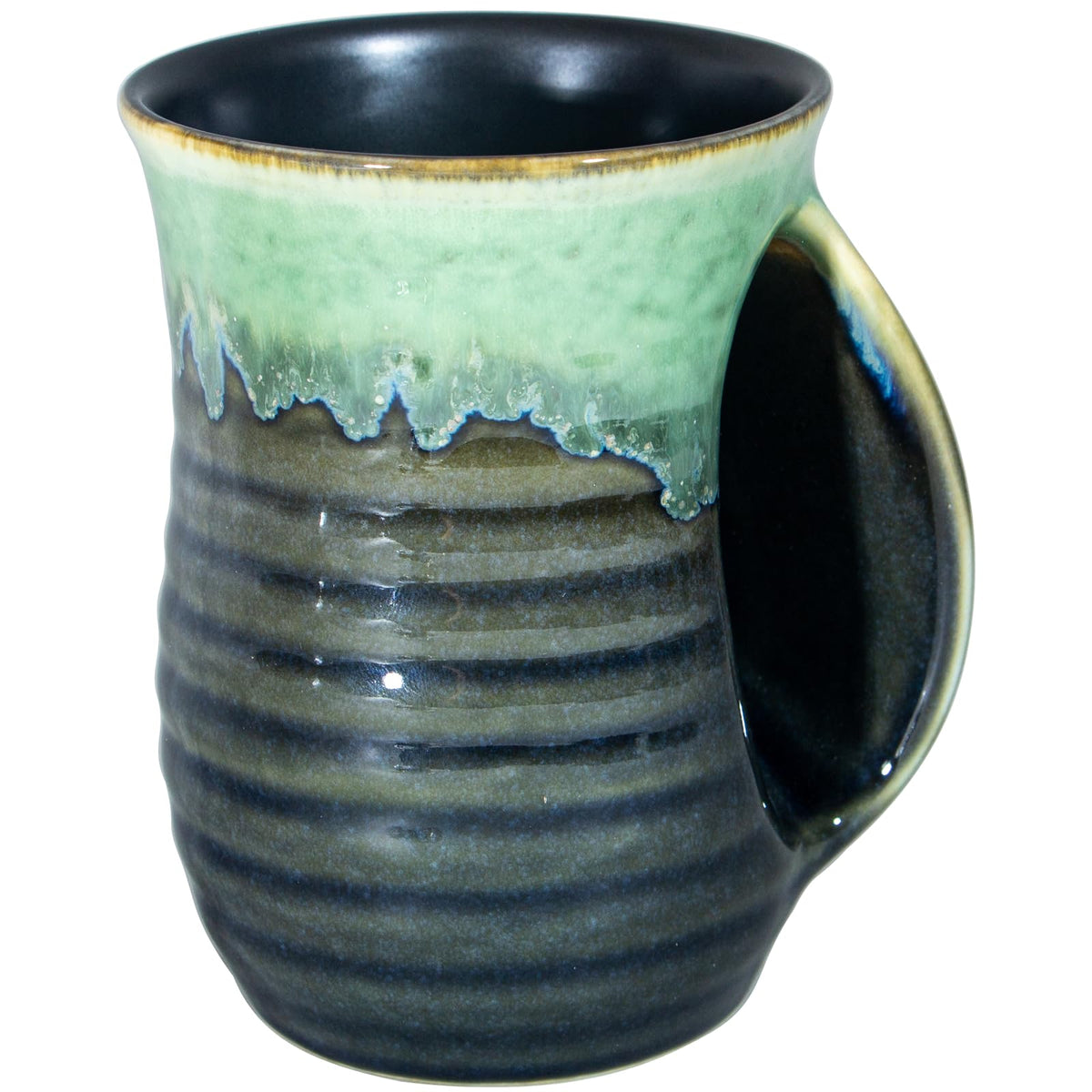 Taza Icytrip con bolsillo derecho para mantener la mano cálida al beber café.