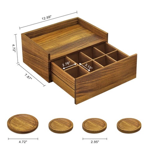 Idefair posavasos Acacia, juego de 4 piezas para bebidas seguras.