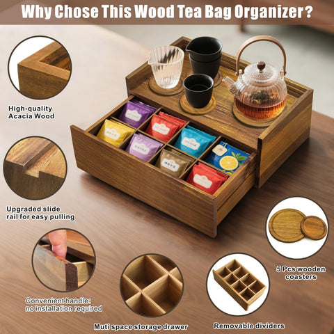Idefair posavasos Acacia grande, base estable para tazas grandes.