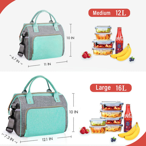 IDEATECH bolsa de almuerzo turquesa para uso diario oficina y picnic