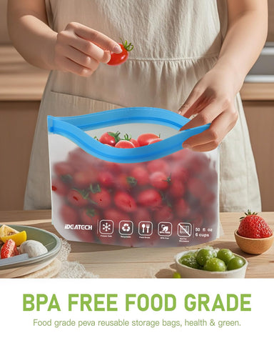 IDEATECH bolsas de galón aptas para congelar conservando frescura.