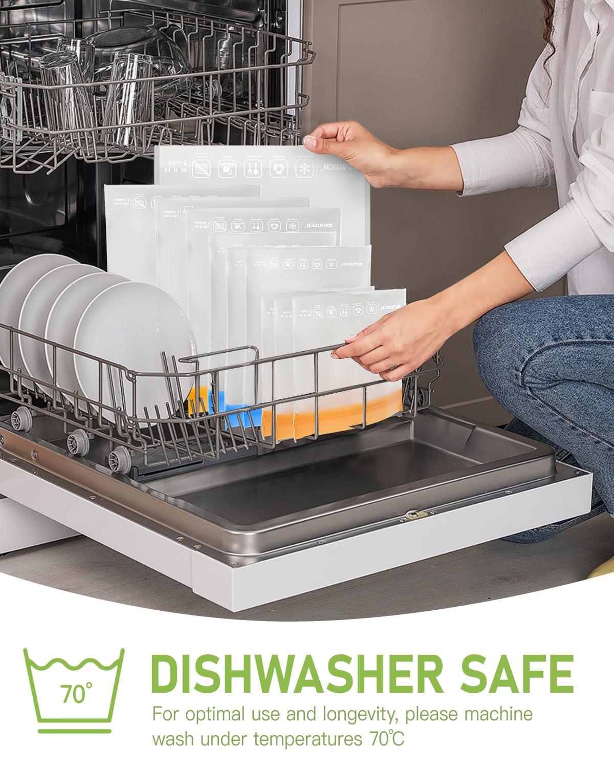 IDEATECH bolsas de galón transparentes para localizar rápidamente alimentos en la nevera.