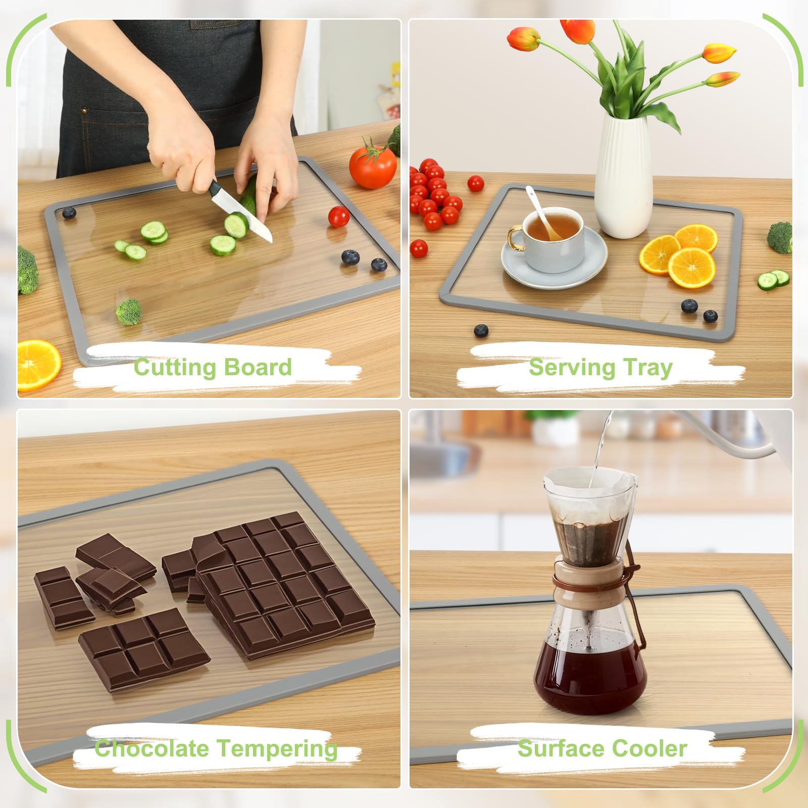 idekooror conjunto de dos tablas para cortar y servir con estilo.