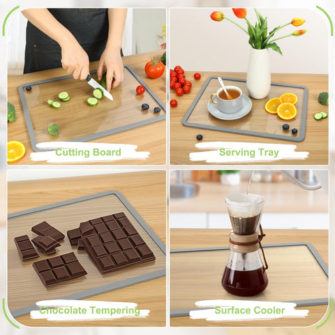 idekooror conjunto de dos tablas para cortar y servir con estilo.