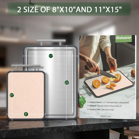 IDekooror cara de fibra de trigo para picar verduras y frutas con seguridad.