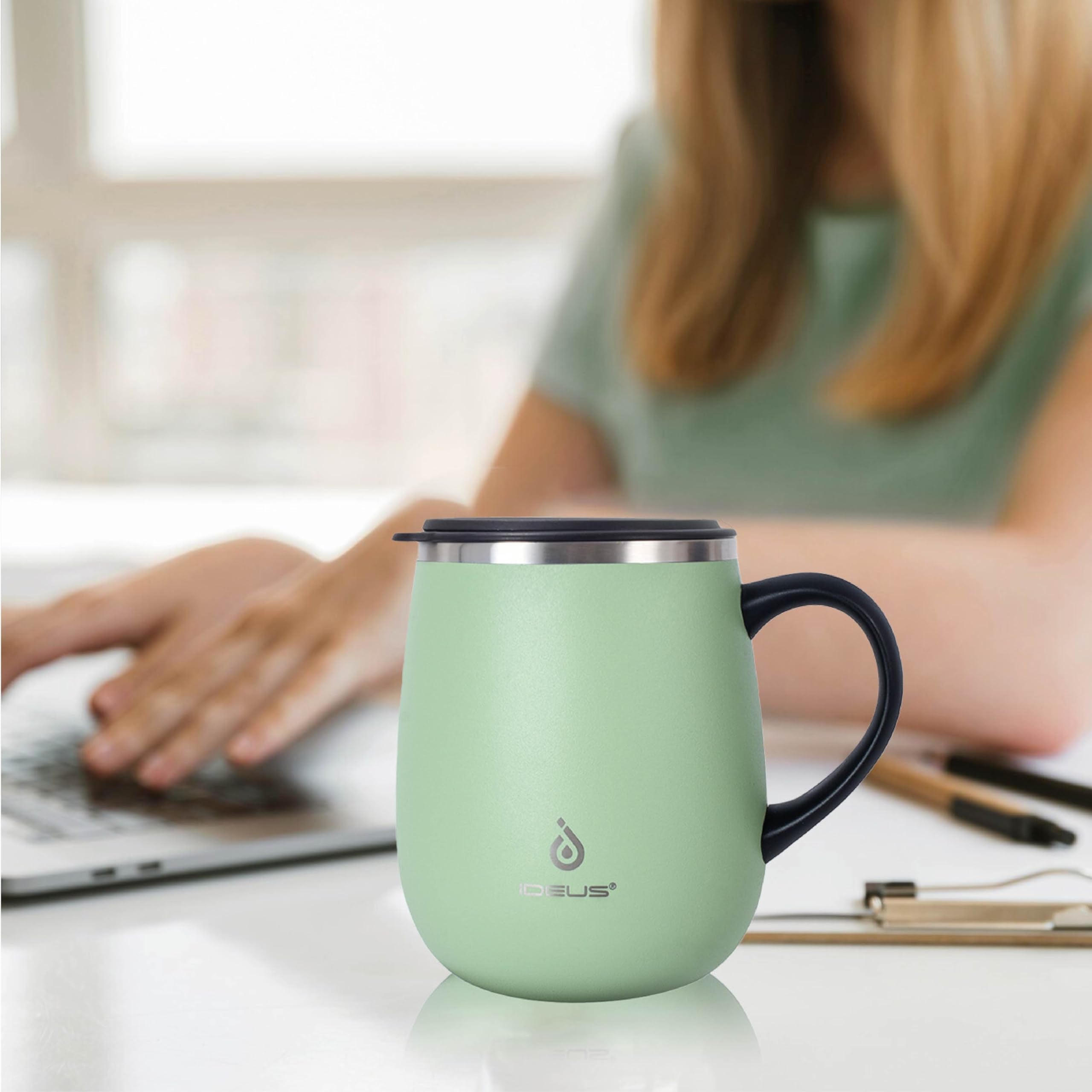 Ideus asa ergonómica, verde avocado, agarre cómodo diario