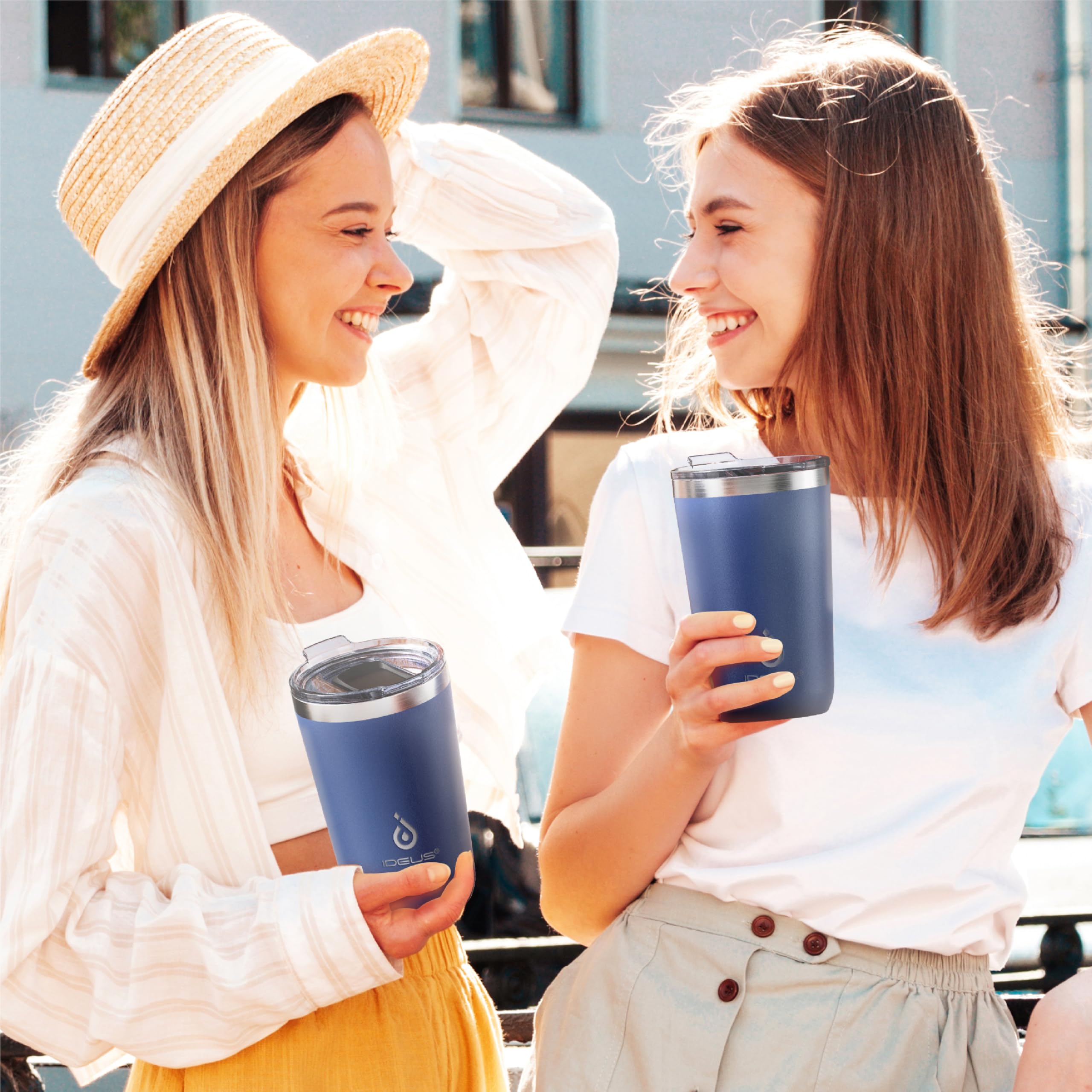 Ideus azul oceánico taza termica, ideal para casa, oficina o viaje.