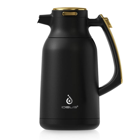 Ideus cafetera térmica 68 onzas frontal, diseño elegante para servir.