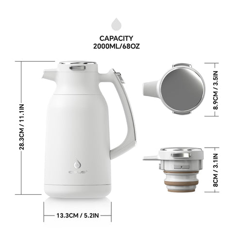 Ideus cafetera termica 68oz interior inoxidable: facilita la limpieza