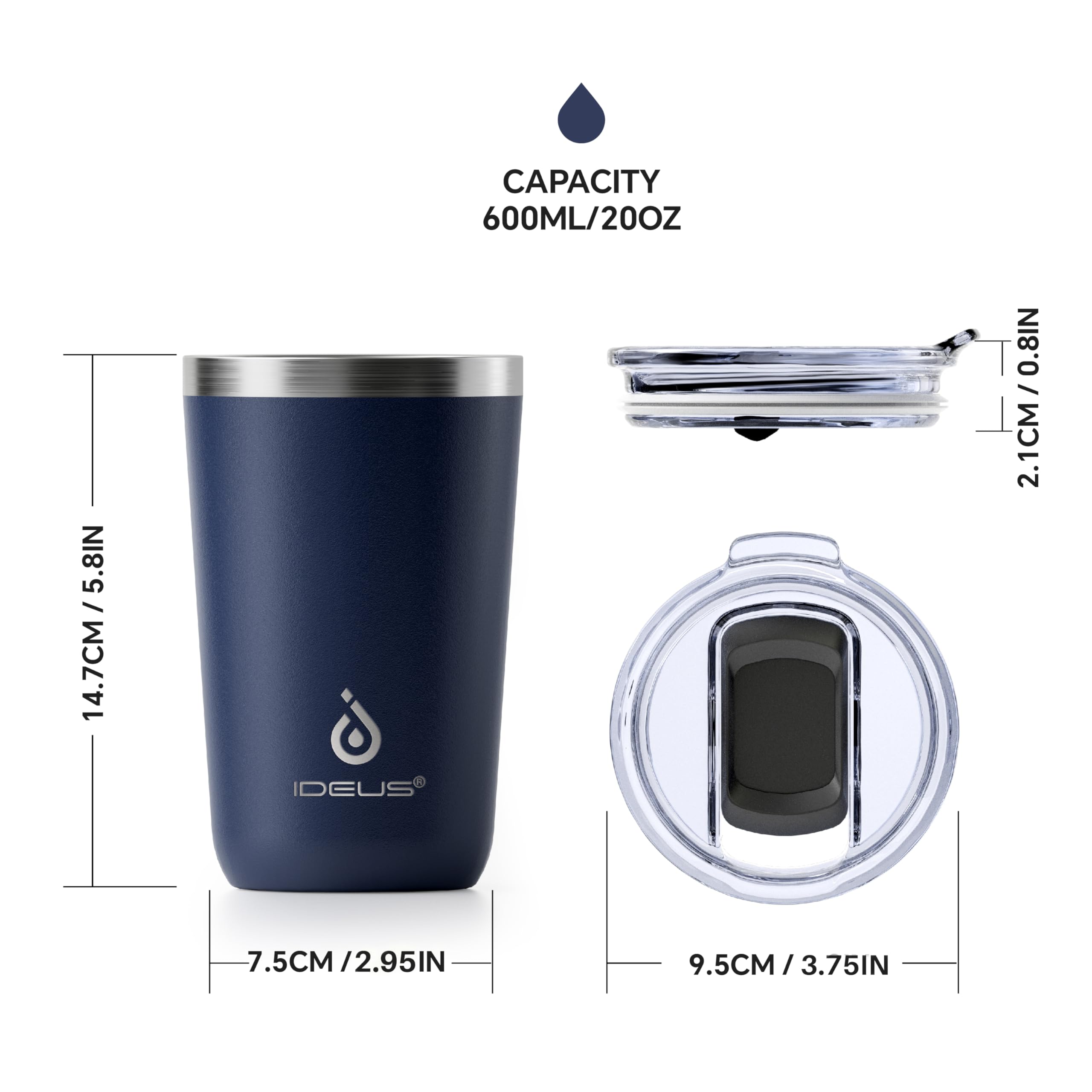 Ideus capacidad 20oz ideal para casa, oficina o viaje