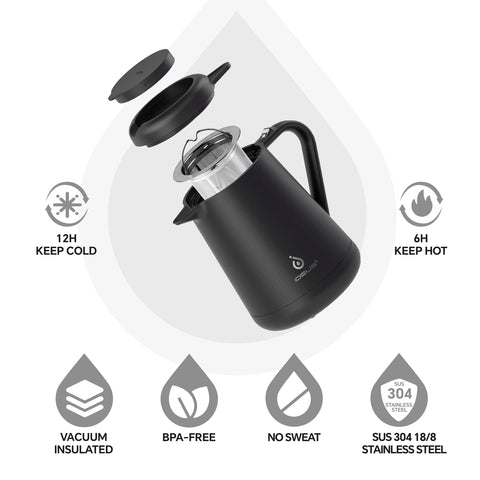 Ideus filtro de vertido negro para una extracción suave y limpia.