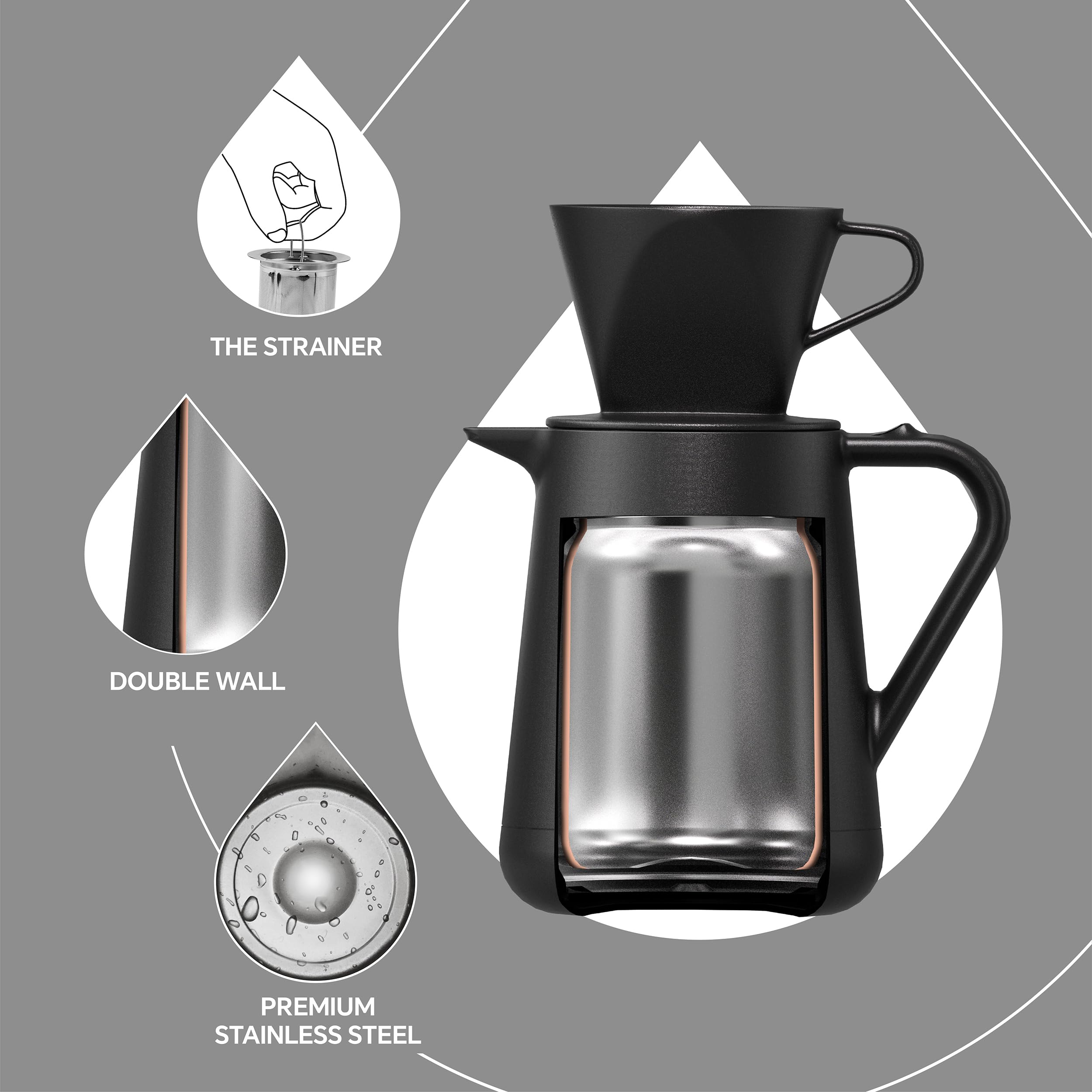 Ideus infusor de té negro para infusionar aromas suaves.