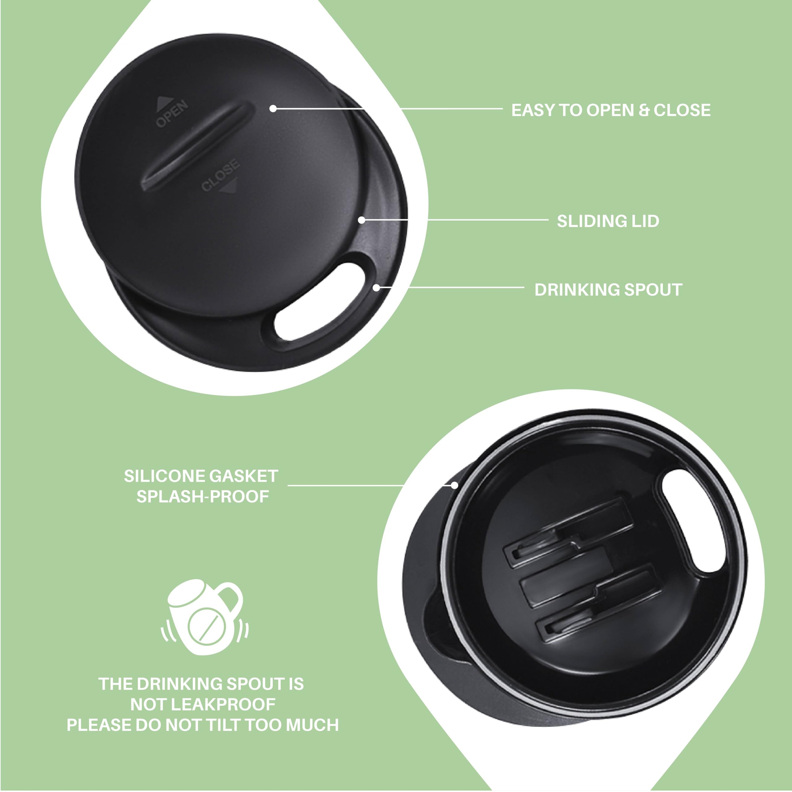 Ideus materiales seguros para alimentos, acero inoxidable 304, verde avocado