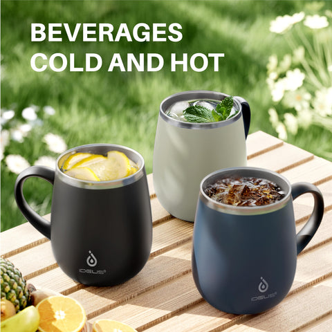 Ideus taza termica 16oz Celadon, infusión de fruta gracias a la boca amplia
