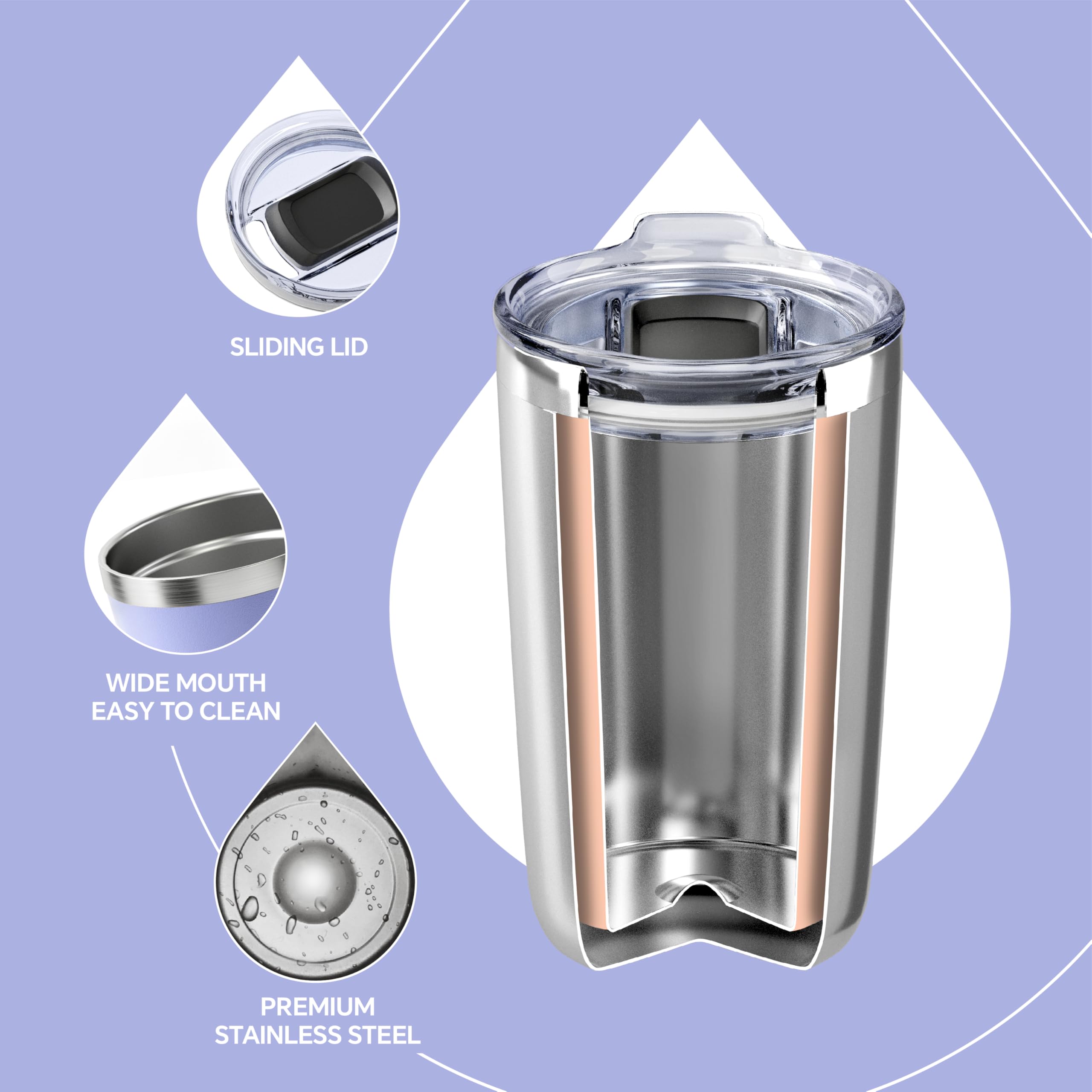 Ideus interior acero 304, taza segura y durable