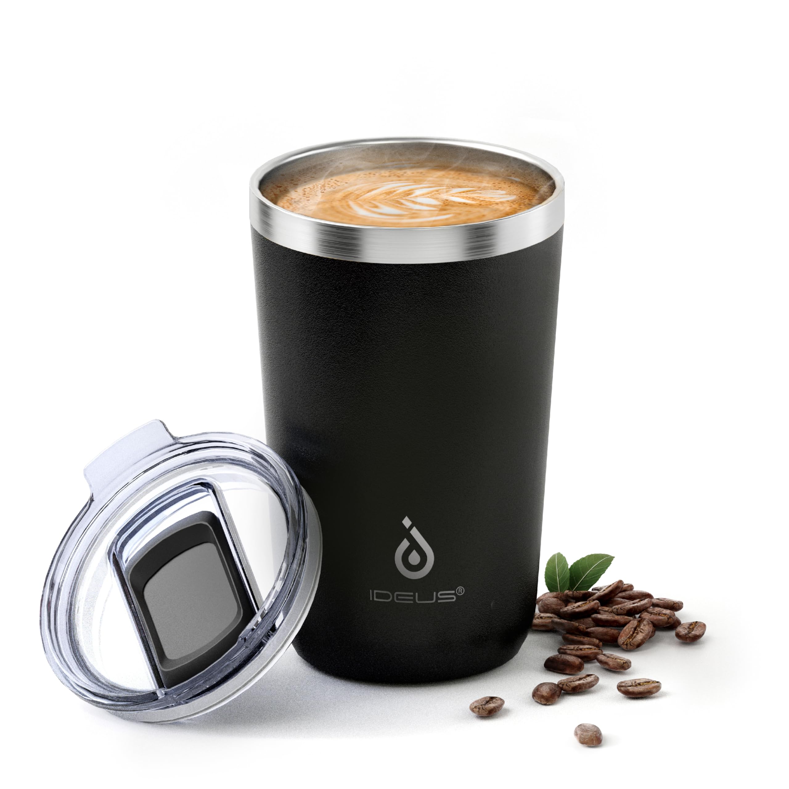Ideus tumbler 20 onzas con tapa deslizante que evita salpicaduras.