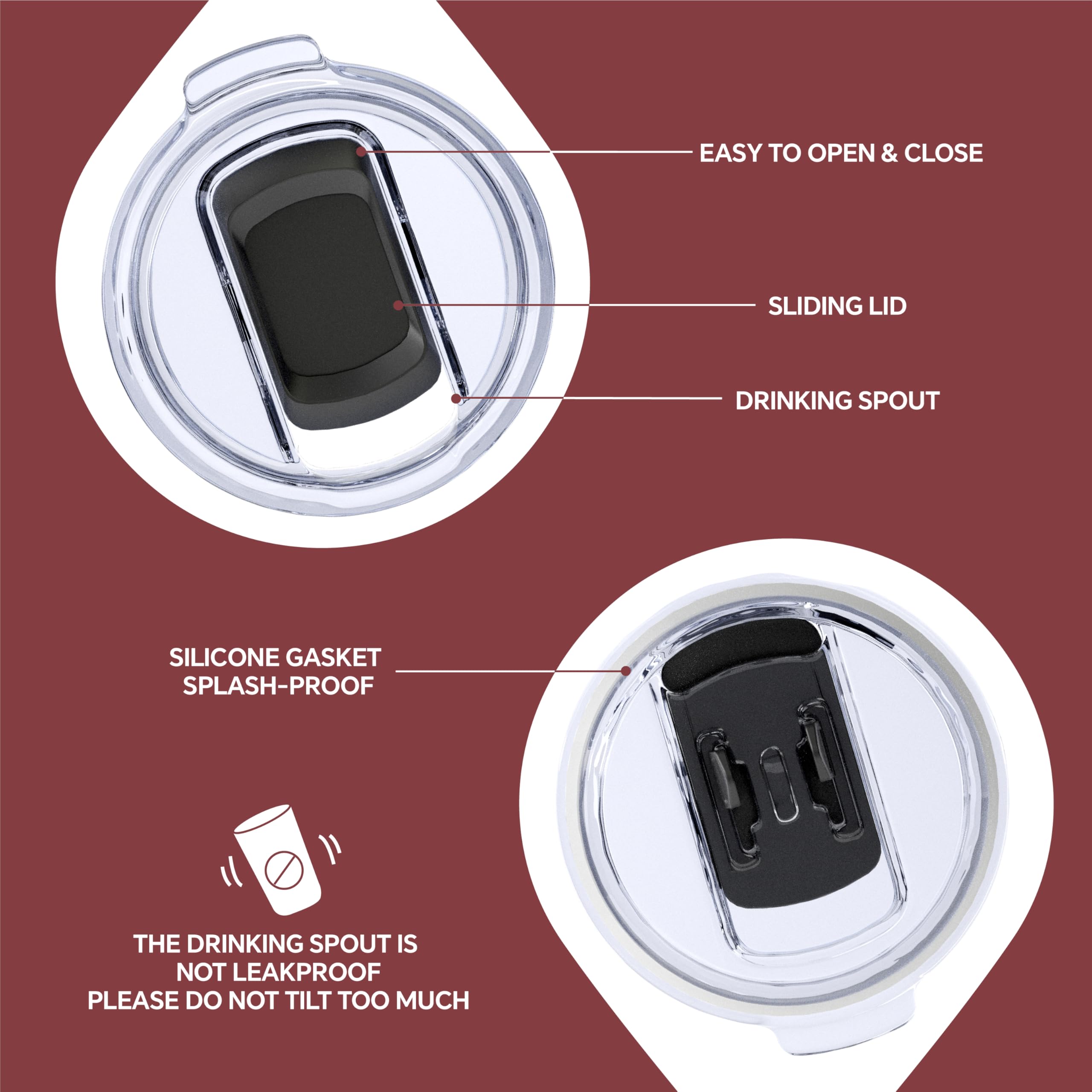 Ideus Tumbler con diseño sin sudor y acabado duradero