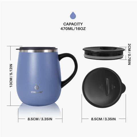 Ideus vaso térmico 16oz, ideal para oficina y casa.