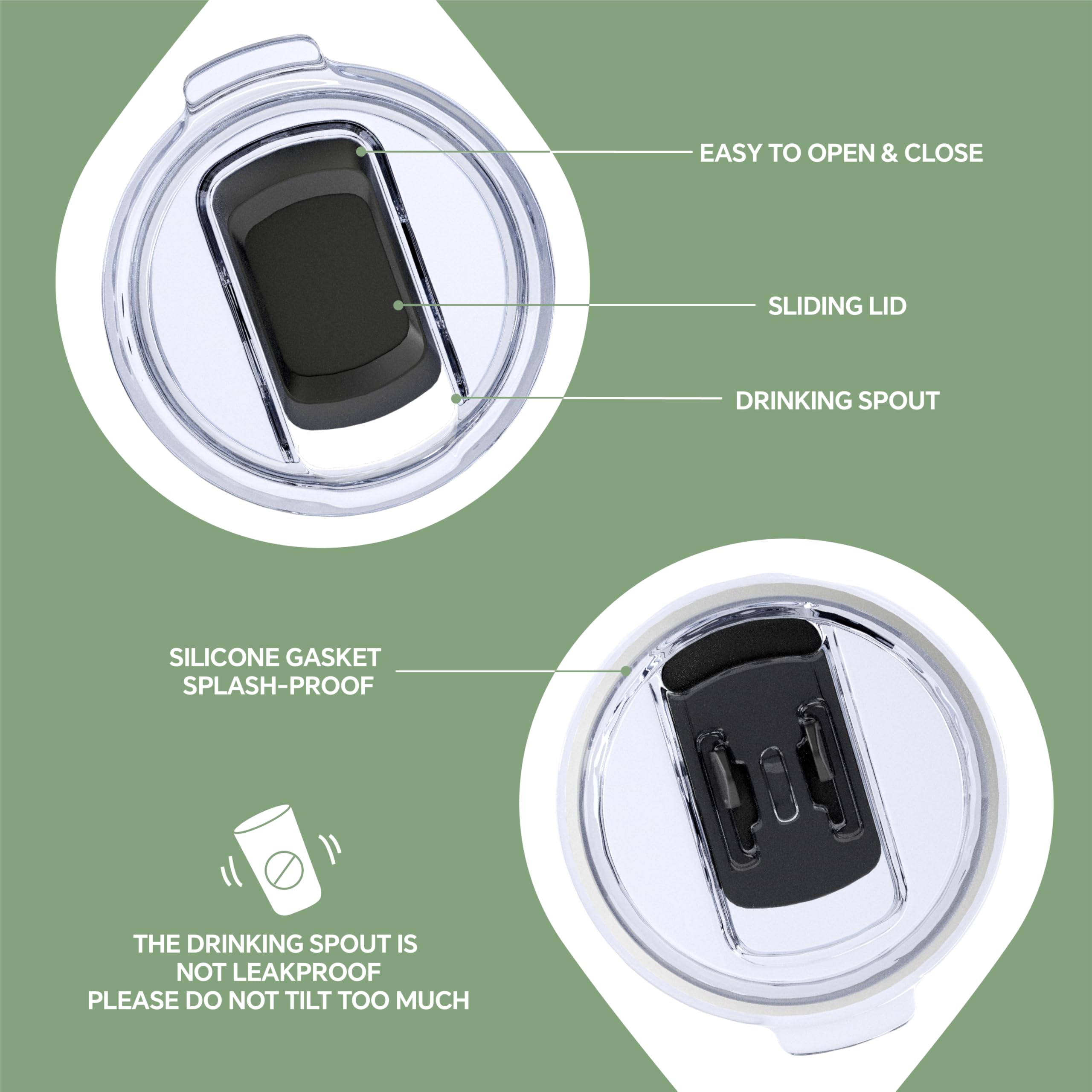 Ideus vaso termico avocado verde con acabado duradero