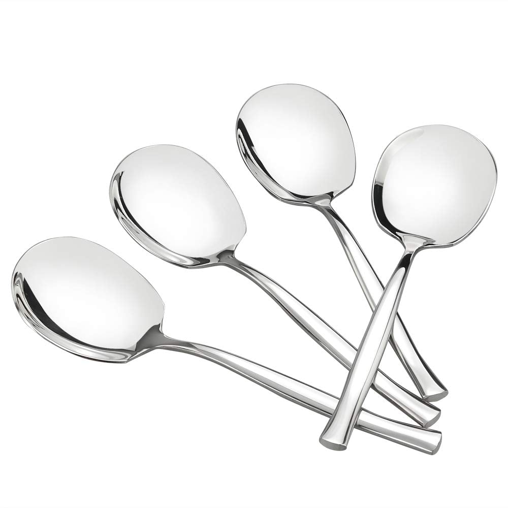 Idomy cuchara de servir para buffet en acero inoxidable, ideal para porciones grandes.